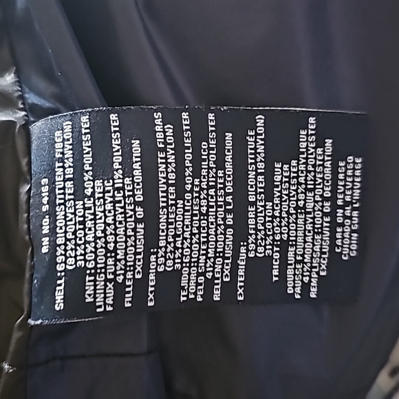 Tommy Hilfiger Black Winter Coat Faux Fur Trim Hood Women's Size Small - Picture 13 of 16